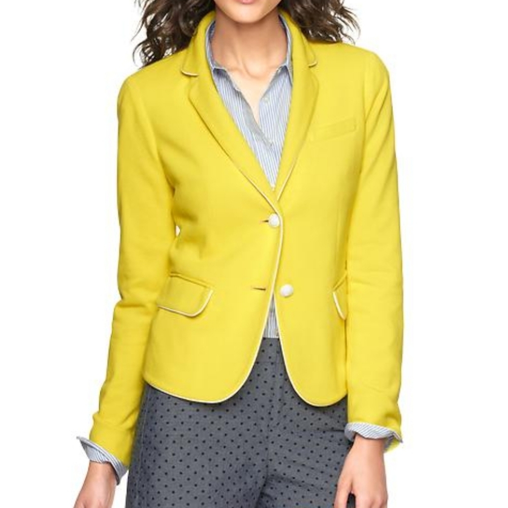 Gap Yellow Pique Two Button Academy Blazer